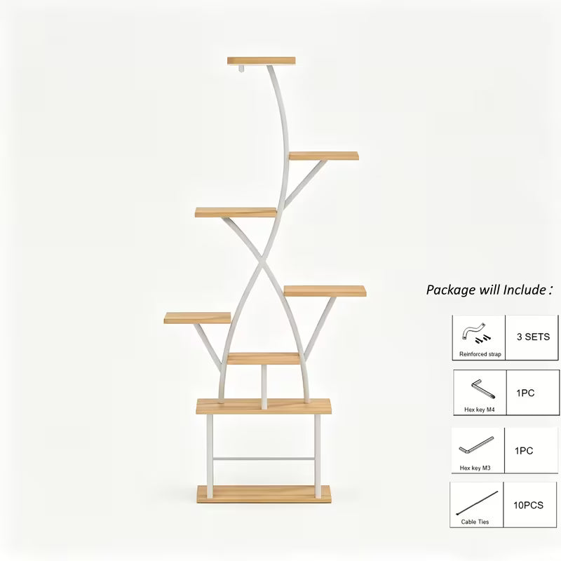 64-Inch 8-Tier Indoor Plant Stand with Grow Lights
