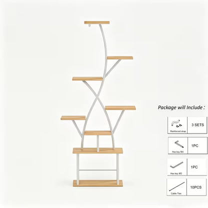 64-Inch 8-Tier Indoor Plant Stand with Grow Lights