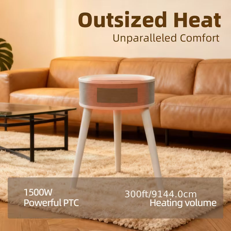 1500W PTC Ceramic Space Heater with LED Display, Remote Control, Oscillation & Adjustable Tripod Stand