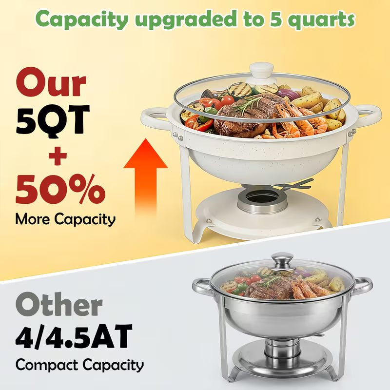 White Stainless Steel Chafing Dish Buffet Set