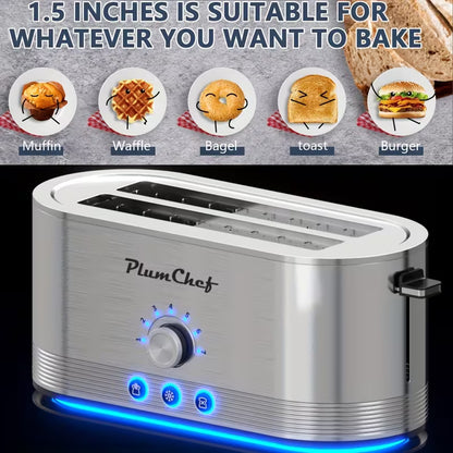 4-Slice Stainless Steel Toaster with 6 Browning Levels