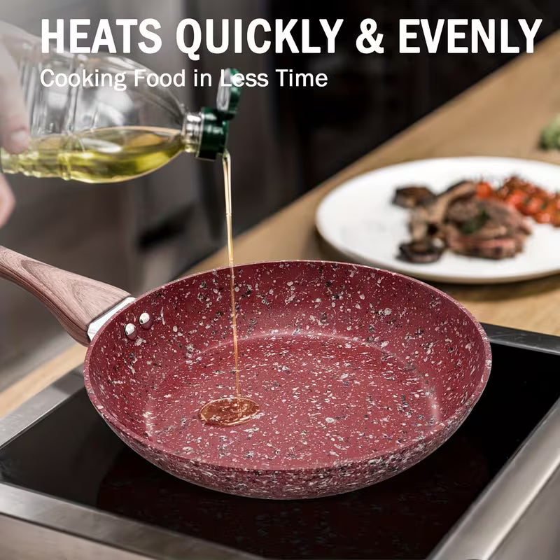 12-Inch Nonstick Fry Pan with Lid – Induction Compatible Aluminum Skillet