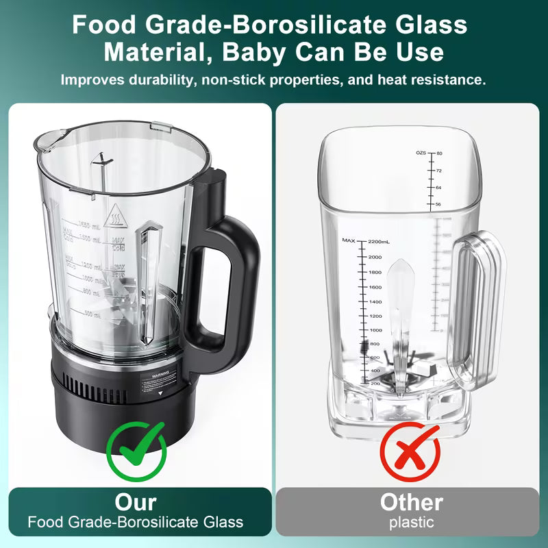 10-in-1 55 oz Heating Blender & Soy Milk Maker – Multifunctional Glass Blender for Hot & Cold Drinks