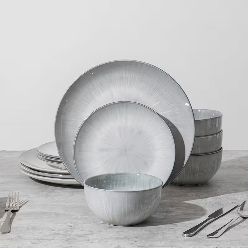 12-Piece Hand-Painted Porcelain Dinnerware Set – Service for 4