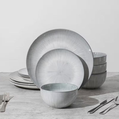 12-Piece Hand-Painted Porcelain Dinnerware Set – Service for 4