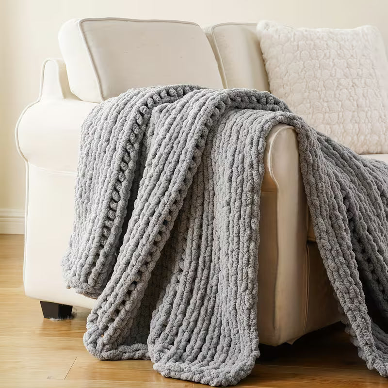 50 × 60 Inch Chunky Chenille Throw Blanket