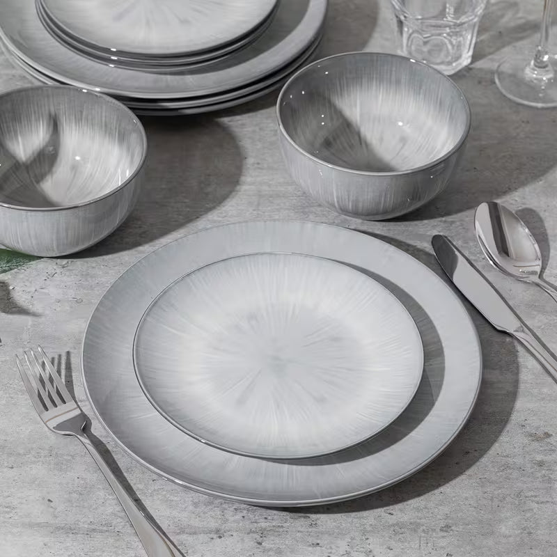 12-Piece Hand-Painted Porcelain Dinnerware Set – Service for 4