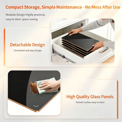 4-in-1 Electric Food Warmer Mat with Temperature Control & Timer