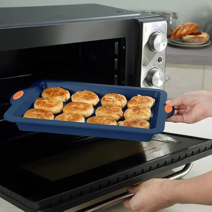 4-Piece Silicone Bakeware Set with Metal-Reinforced Frames
