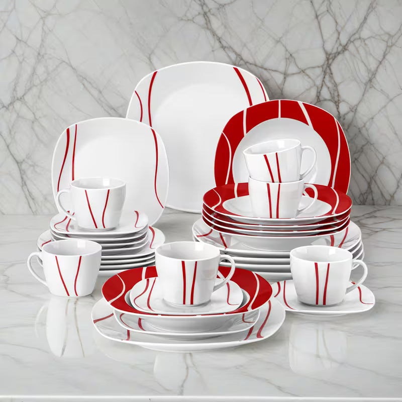 30-Piece Porcelain Dinnerware Set – Service for 6