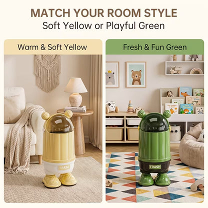 Cute Ear Covered Trash Can with Locking Lid