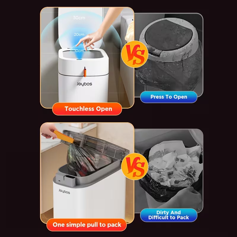 3.5-Gallon Automatic Motion Sensor Trash Can, Type-C Rechargeable Touchless Waste Bin with Auto Bag Sealing, for Bathroom, Bedroom, Kitchen & Office