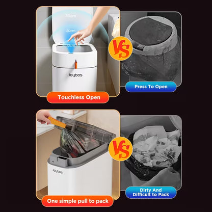 3.5-Gallon Automatic Motion Sensor Trash Can, Type-C Rechargeable Touchless Waste Bin with Auto Bag Sealing, for Bathroom, Bedroom, Kitchen & Office