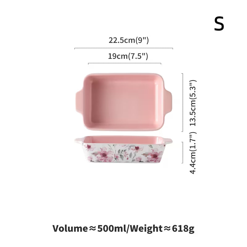 3-Piece Hand-Painted Ceramic Baking Dish Set