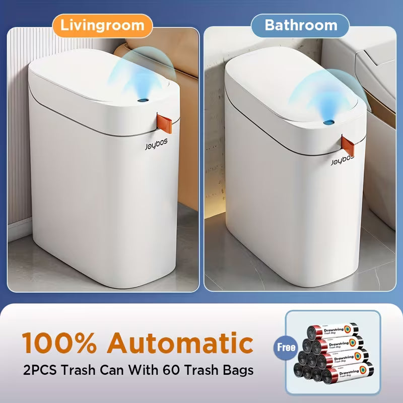 3.5-Gallon Automatic Motion Sensor Trash Can, Type-C Rechargeable Touchless Waste Bin with Auto Bag Sealing, for Bathroom, Bedroom, Kitchen & Office
