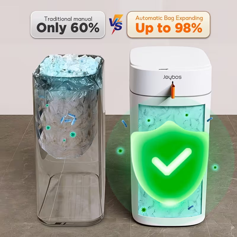 3.5-Gallon Automatic Motion Sensor Trash Can, Type-C Rechargeable Touchless Waste Bin with Auto Bag Sealing, for Bathroom, Bedroom, Kitchen & Office
