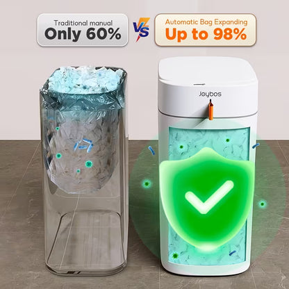 3.5-Gallon Automatic Motion Sensor Trash Can, Type-C Rechargeable Touchless Waste Bin with Auto Bag Sealing, for Bathroom, Bedroom, Kitchen & Office