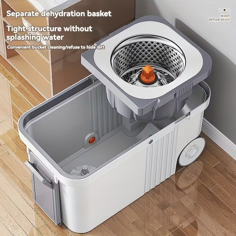 360° Spin Mop and Bucket Set with 4 Microfiber Mop Heads