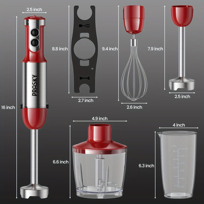 5-in-1 Handheld Stick Blender Immersion Mixer Whisk Chopper Kitchen Set