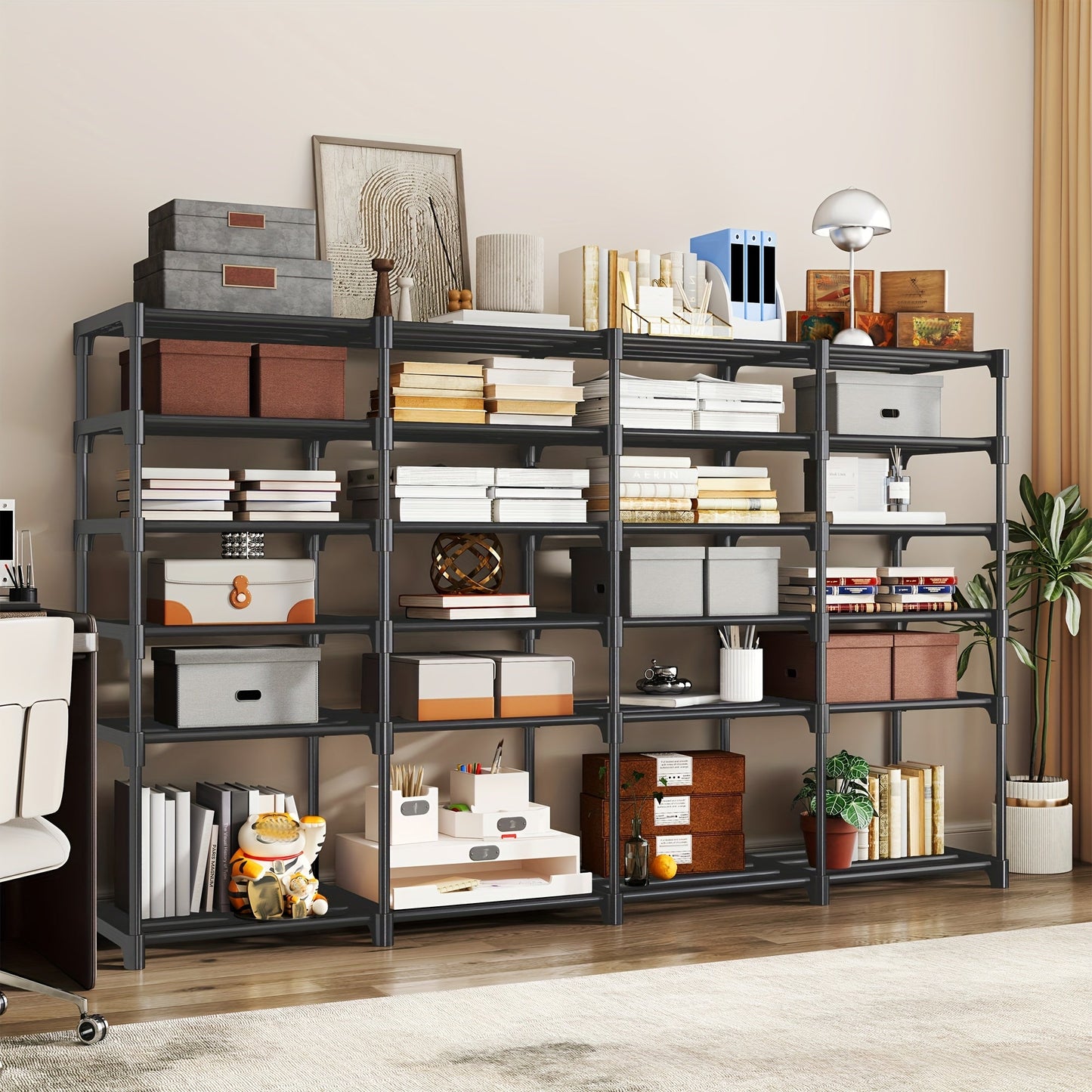 Stackable Shoe Rack Bookshelf Storage Shelf Freestanding Organizer for Entryway