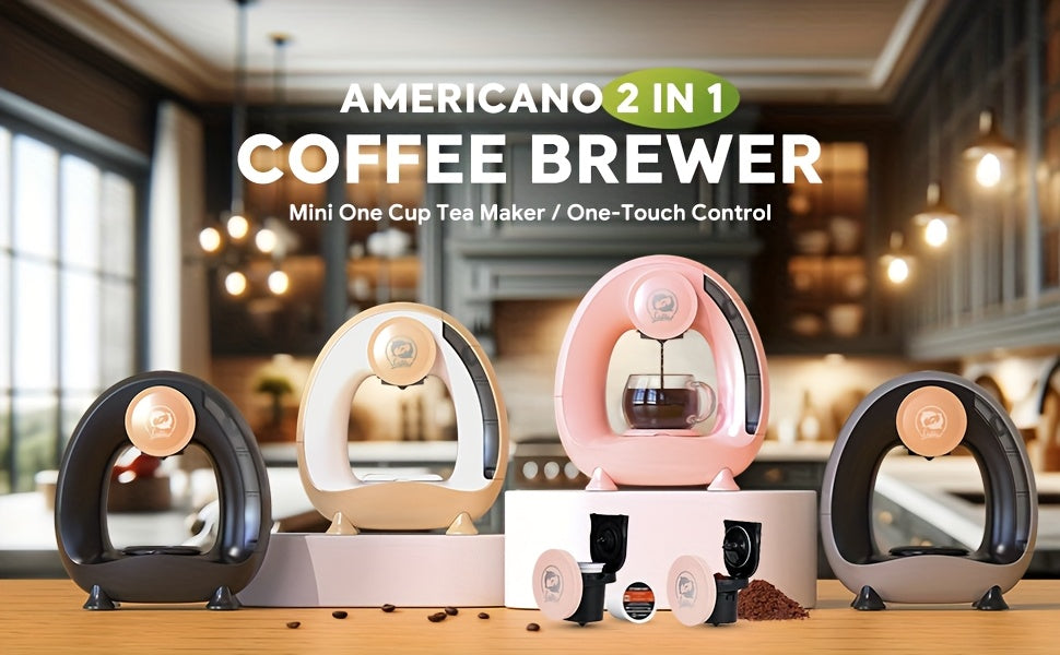 2 in 1 Single Serve Coffee Maker K Cup & Ground Coffee Brewer 4-8 Cup Size