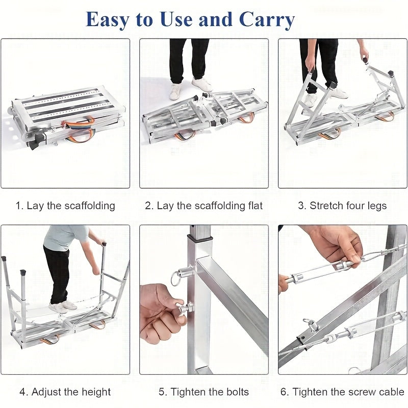 Adjustable Folding Scaffold Platform 1300LBS Portable Steel Work Bench Stool