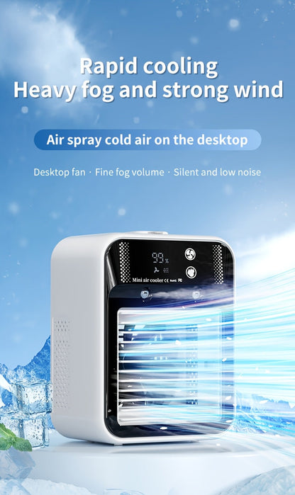 Portable Air Cooler Fan 6000mAh Rechargeable USB-C Personal Cooling Fan