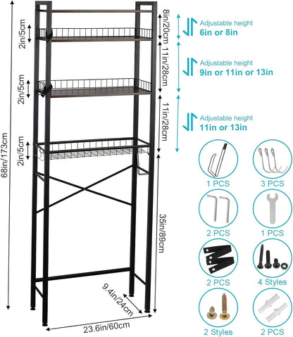 4/5-Tier Over-The-Toilet Storage Rack – Maximize Your Bathroom Space