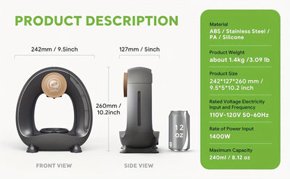 2 in 1 Single Serve Coffee Maker K Cup & Ground Coffee Brewer 4-8 Cup Size
