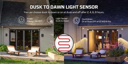 Outdoor Power Stake Timer w/ Remote, 6FT Cord, 6 Outlets, Dusk to Dawn Light Timer