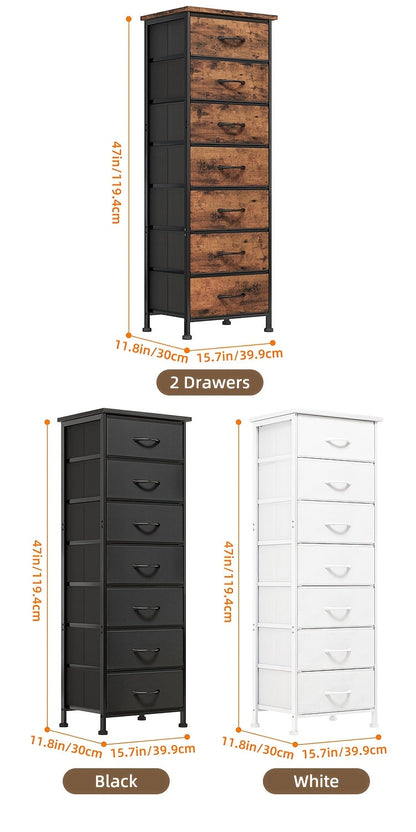 Tall Dresser Storage Organizer 6/7 Drawers Bedroom Chest Fabric Storage Tower
