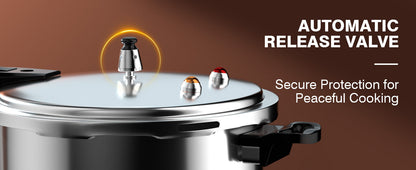 10QT Aluminum Pressure Cooker Canner w/ Rack Gas Induction Compatible