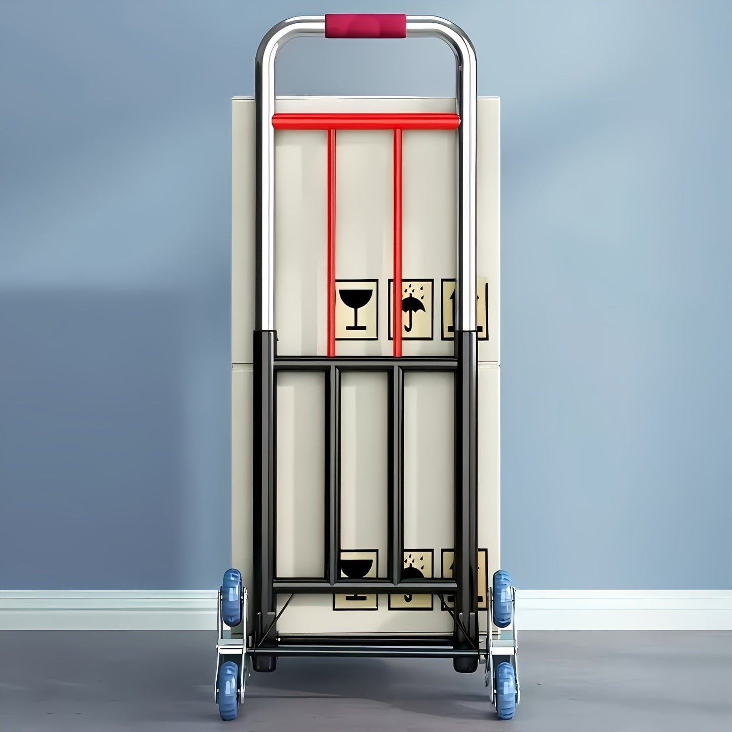 Heavy Duty Folding Hand Truck Stair Climbing Cart Portable Dolly Adjustable Handle