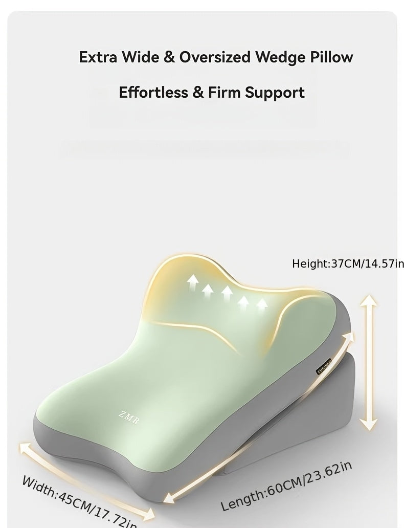 Adjustable Bed Wedge Pillow Memory Foam Backrest Reading Support Cushion