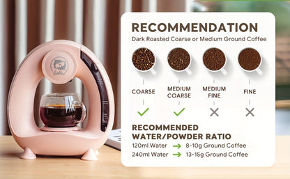 2 in 1 Single Serve Coffee Maker K Cup & Ground Coffee Brewer 4-8 Cup Size