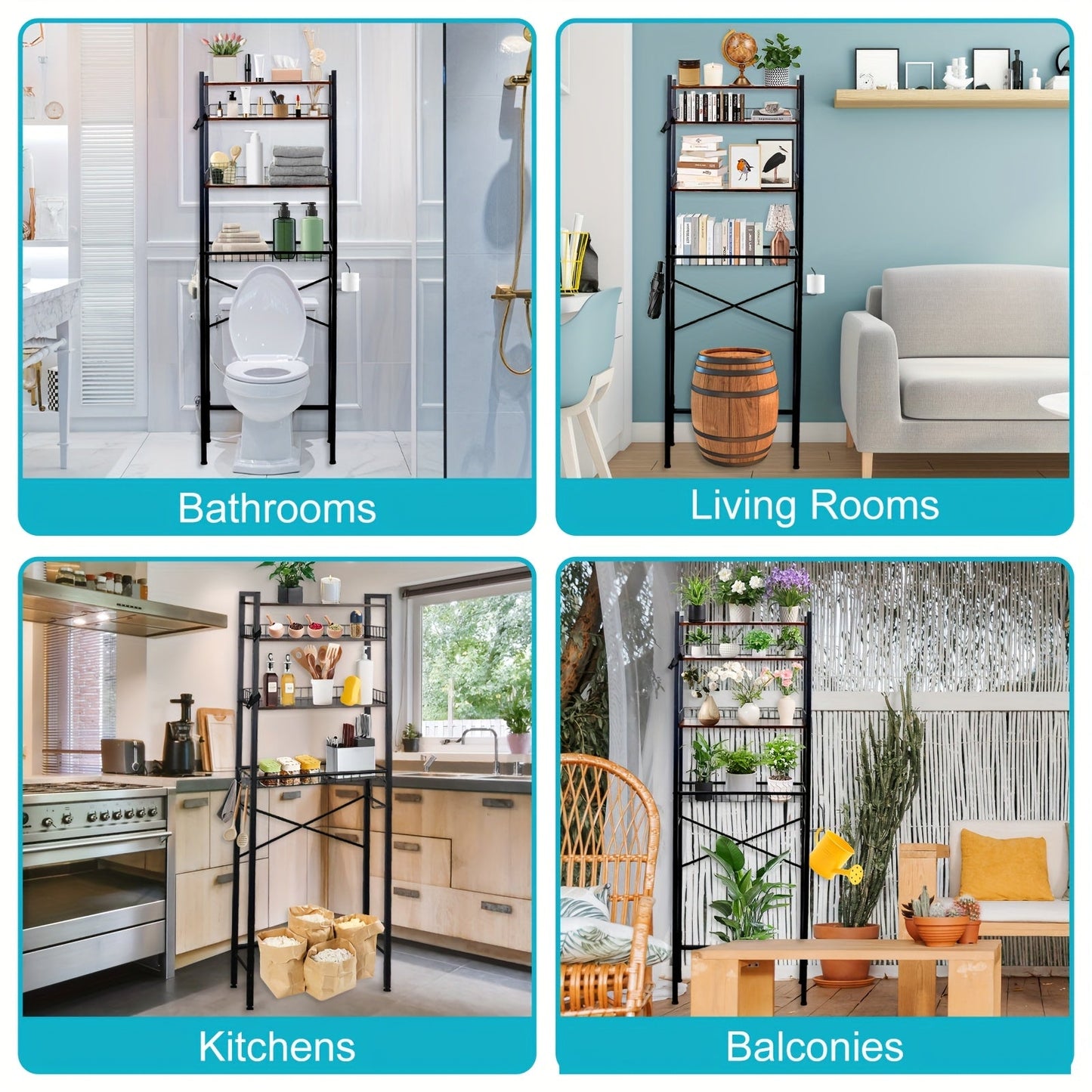 4/5-Tier Over-The-Toilet Storage Rack – Maximize Your Bathroom Space