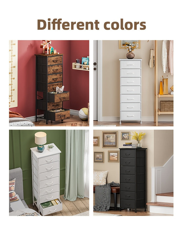 Tall Dresser Storage Organizer 6/7 Drawers Bedroom Chest Fabric Storage Tower