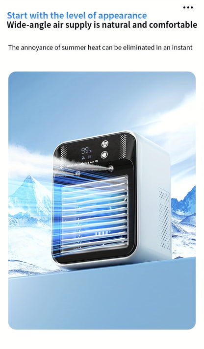 Portable Air Cooler Fan 6000mAh Rechargeable USB-C Personal Cooling Fan