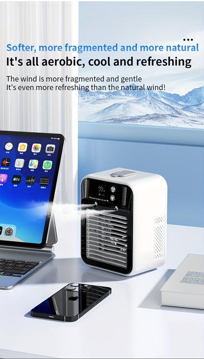 Portable Air Cooler Fan 6000mAh Rechargeable USB-C Personal Cooling Fan