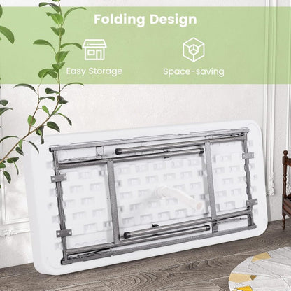 4ft Folding Ice Table with Drain Portable Cooler Table Party Fill & Chill White