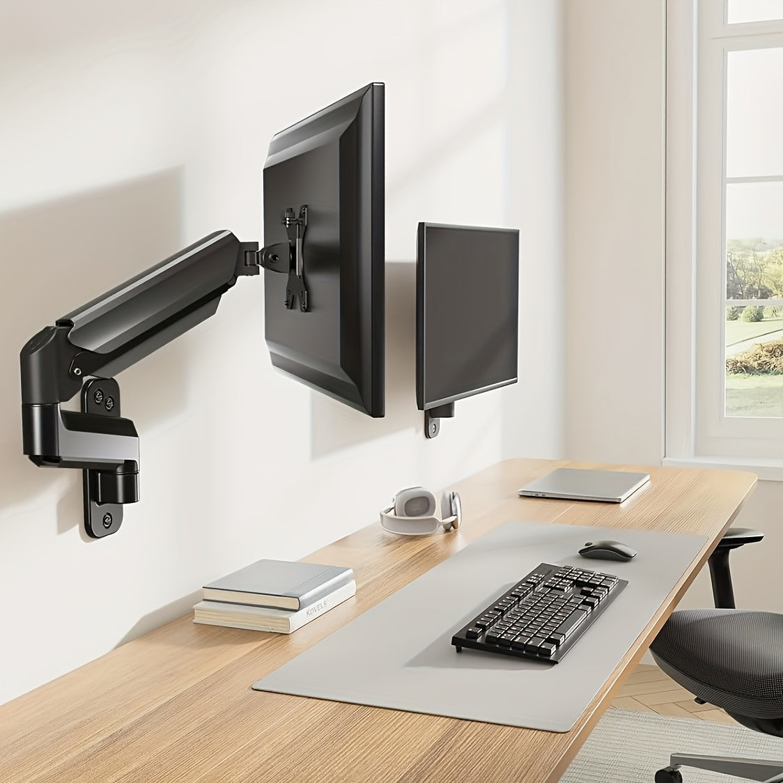 Dual Monitor Stand Riser Adjustable Desktop Organizer for PC Laptop Printer