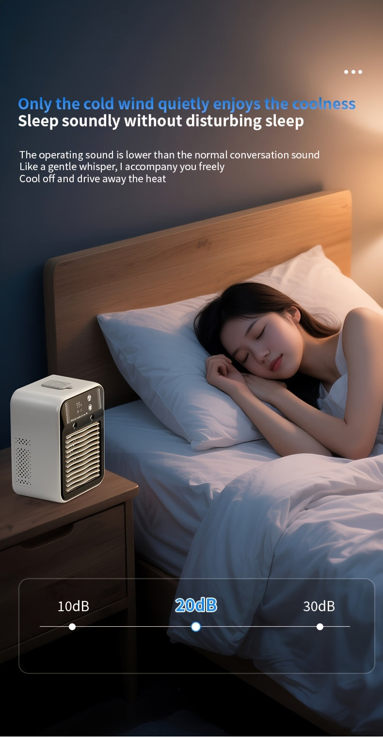 Portable Air Cooler Fan 6000mAh Rechargeable USB-C Personal Cooling Fan