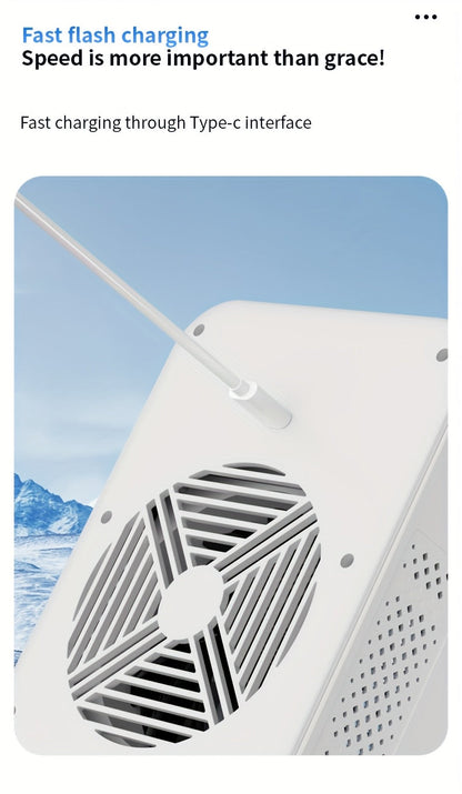Portable Air Cooler Fan 6000mAh Rechargeable USB-C Personal Cooling Fan