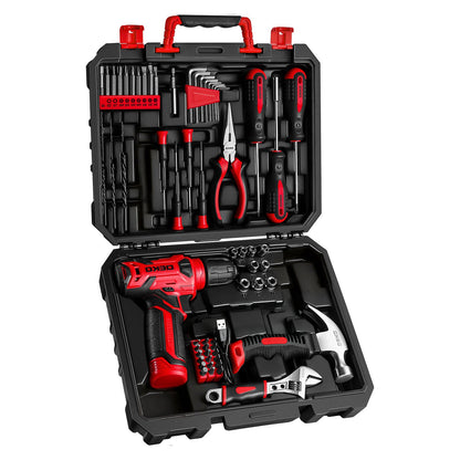 119 PCS Power Tool Set 8V/12V Cordless Drill Driver Hand Tool Kit Home DIY Repair