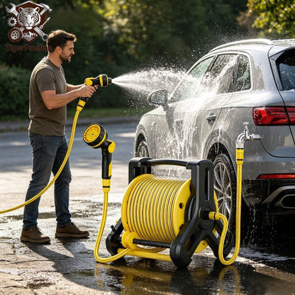 Automatic Retractable Water Hose Reel Set Garden Hose Spray Nozzle