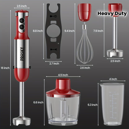5-in-1 Handheld Stick Blender Immersion Mixer Whisk Chopper Kitchen Set