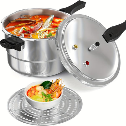 10QT Aluminum Pressure Cooker Canner w/ Rack Gas Induction Compatible