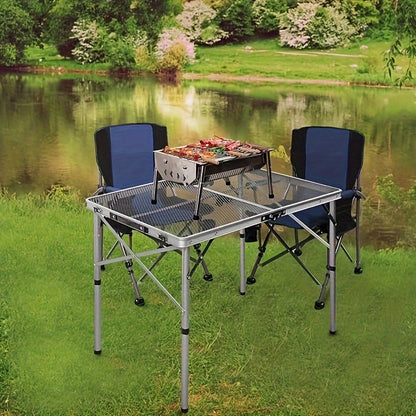 3FT Folding Camping Table Aluminum Portable Adjustable Picnic Table Black