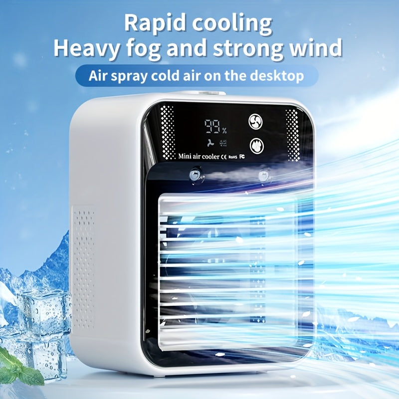Portable Air Cooler Fan 6000mAh Rechargeable USB-C Personal Cooling Fan