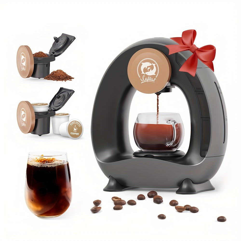 2 in 1 Single Serve Coffee Maker K Cup & Ground Coffee Brewer 4-8 Cup Size